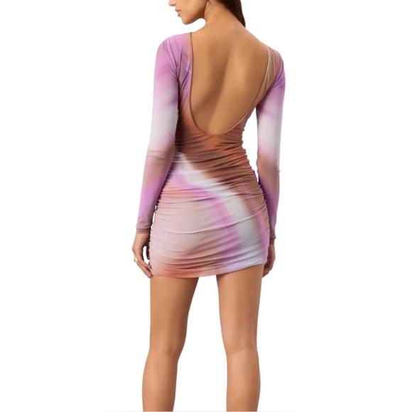 AFRM Maya Mini Dress Purple Brown Size XL - Picture 2 of 10